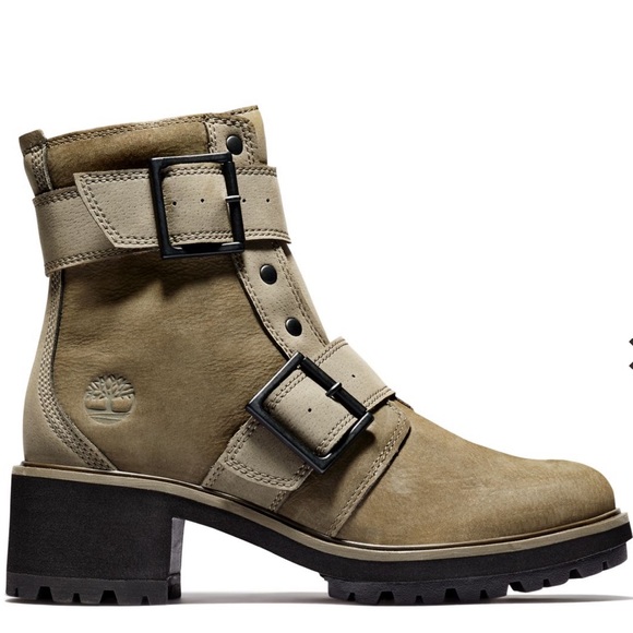 TIMBERLAND WOMEN'S KORI PARK MOTO BOOTS OLIVE - Picture 4 of 9